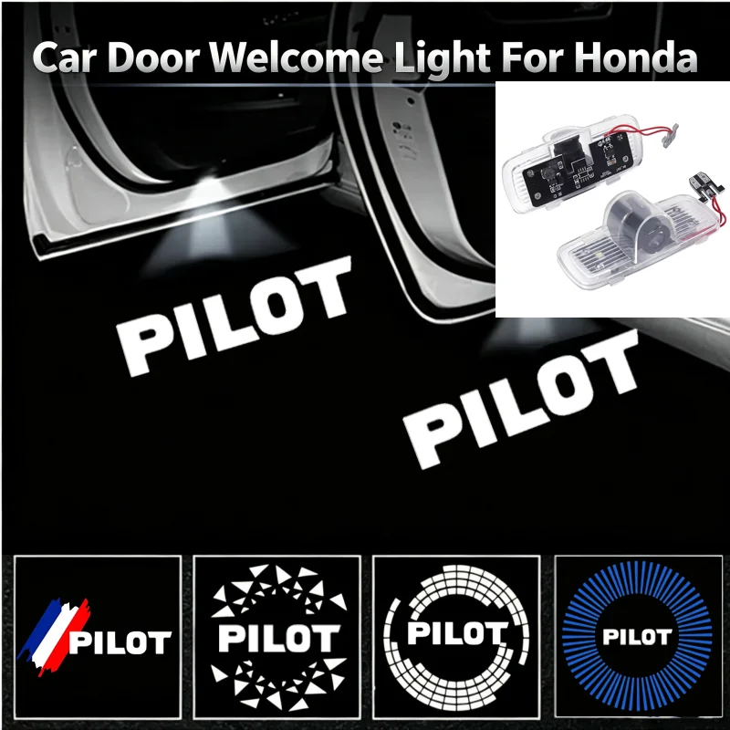 2PCS Interior Upgrade LED Ghost Logo Projector Door Courtesy Welcome Lamps For Honda Pilot 2009‑2019 Modification Accessories