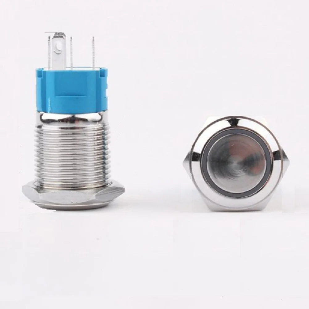 1pc 16mm 3-6V LED ON OFF Waterproof IP66 Stainless Steel Latching Push Button Switch Easy Installation