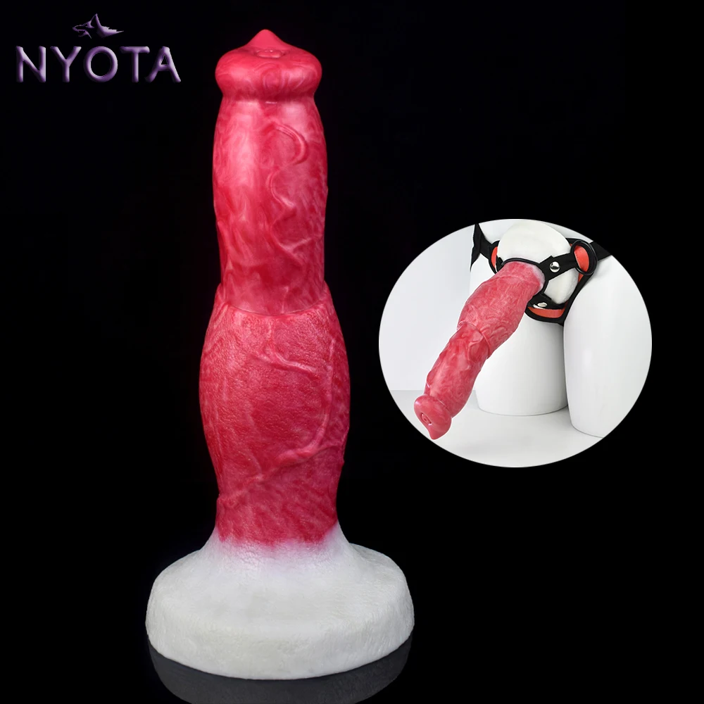 

NYOTA Realistic Dog Dildo Strapon Animal Penis Huge Cock Silicone Anal Dildos Masturbation Sex Toys For Women Men Sex Shop 18+