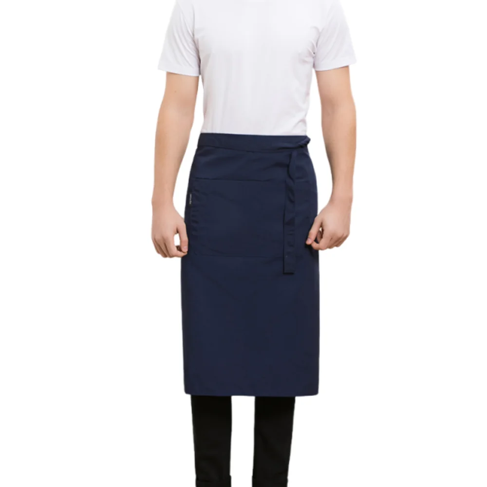 Demi-tablier antisalissure multifonctionnel, réglable, couleur unie, taille de serveur, conception à lacets avec poches, uniforme de Chef d'hôtel