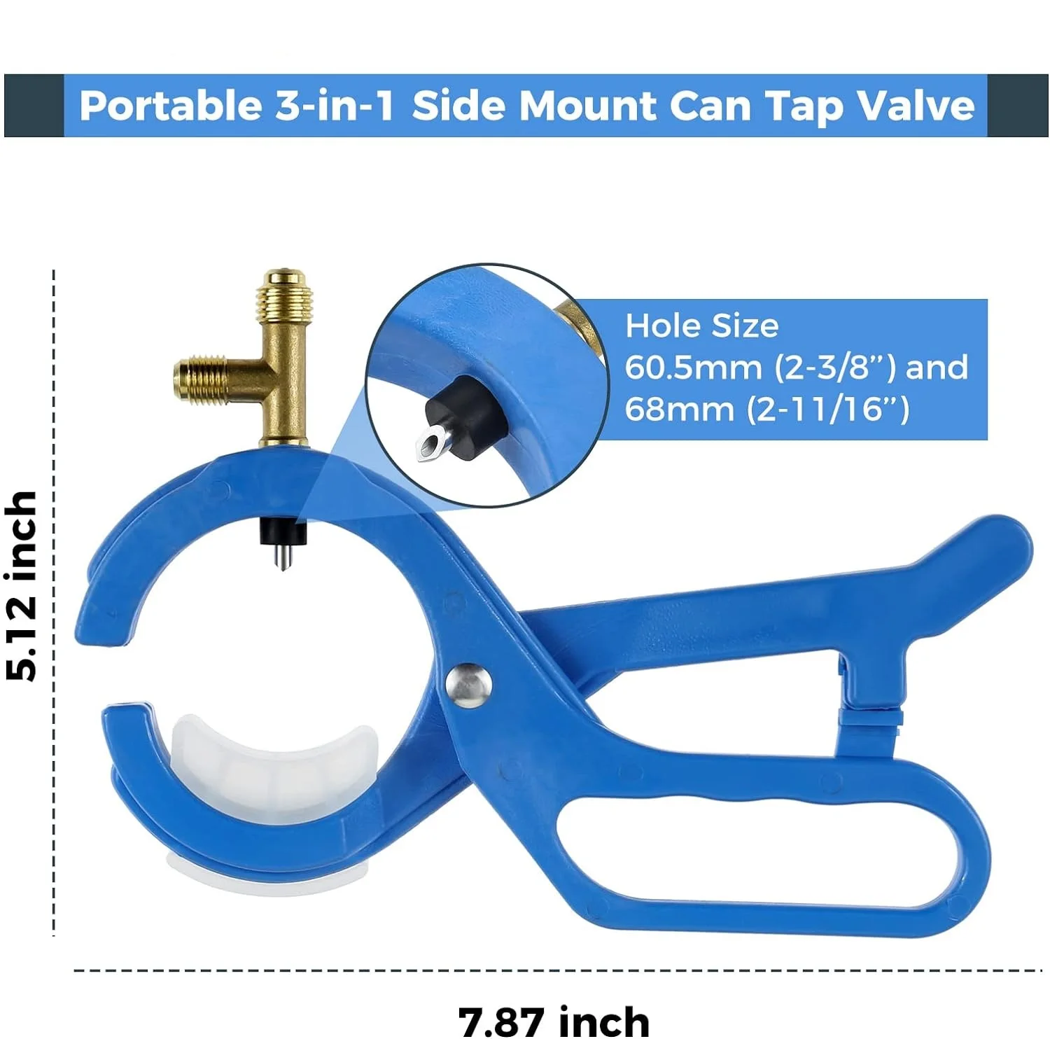1 pz 3-in-1 montaggio laterale può toccare la valvola per R134a(2 7/8 ") R12(2-1/2") sistema collettore 1/2 "1/4" ACME filettatura maschio auto AC refrigerante