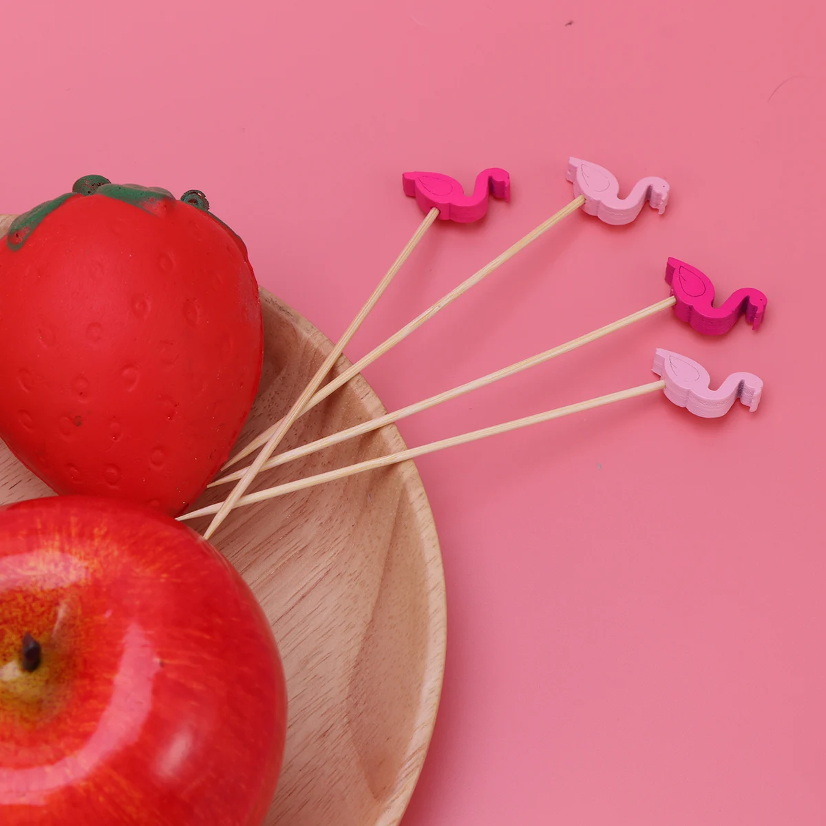 

2 Pack Flamingo Food Picks Fruit Dessert Forks Bamboo Picks Smooth Unique Party Supplies Cake Decorations Baking Pan Kitchen Bar