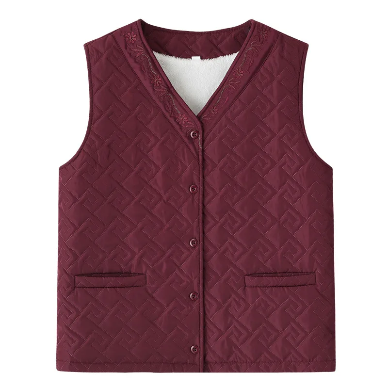 Donne anziane di mezza età gilet lavorato a maglia velluto spesso autunno inverno maglione cappotto madre gilet nonna Cardigan giacca M-3XL