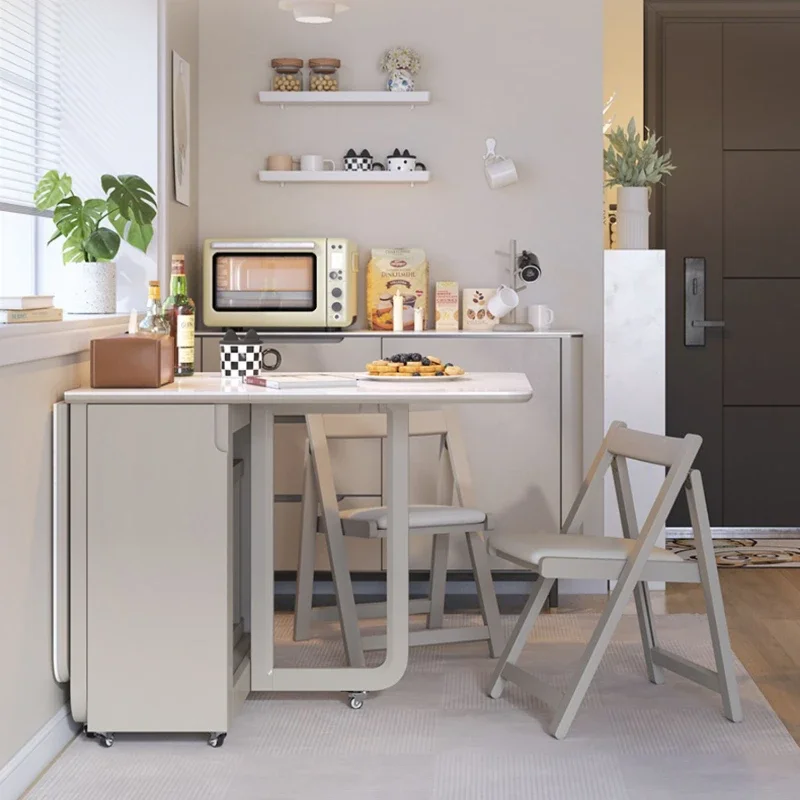 

Стол с подъемным верхом, мраморный круглый обеденный удлиненный тип, пластиковая складная консоль, деревянные стулья, прозрачный бар для завтрака Mesa De Jantar