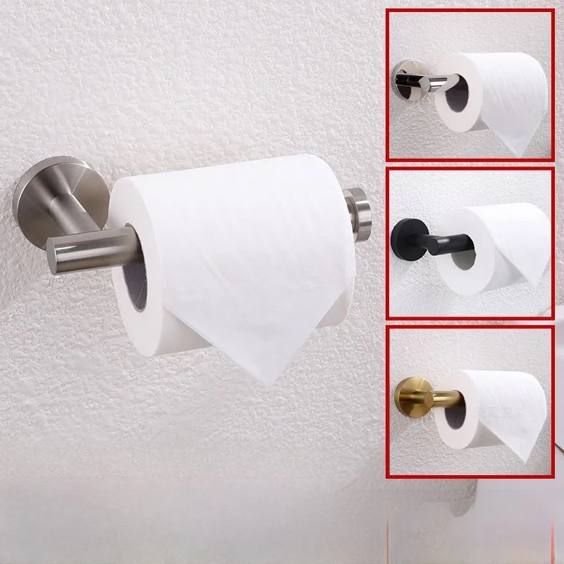 黒色304ステンレス鋼製トイレットペーパーホルダー、壁掛け式ペーパータオルホルダー、バスルームアクセサリー