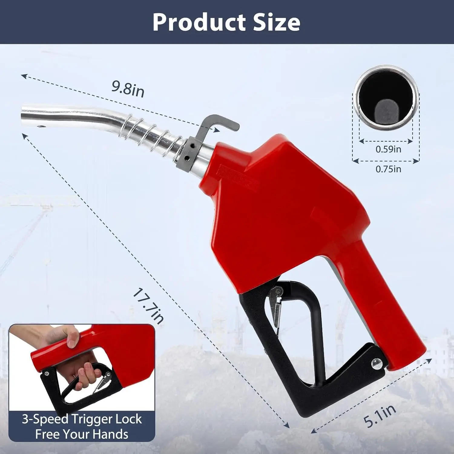 Auto Shut Off Fuel Nozzle with 3/4