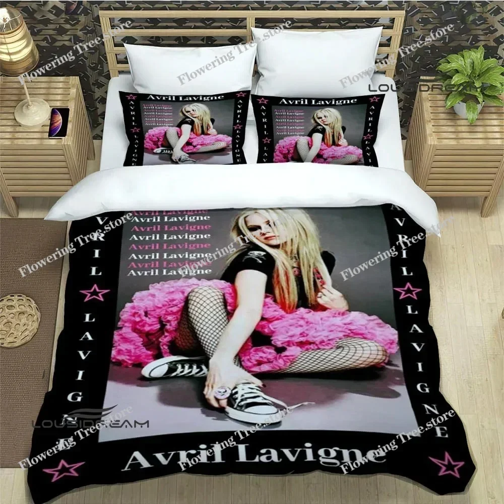 

Singer AVRIL LAVIGNE Printed Bedding Sets Exquisite Bed Supplies Set Duvet Cover Bed Comforter Set Bedding Luxury Birthday Gift0