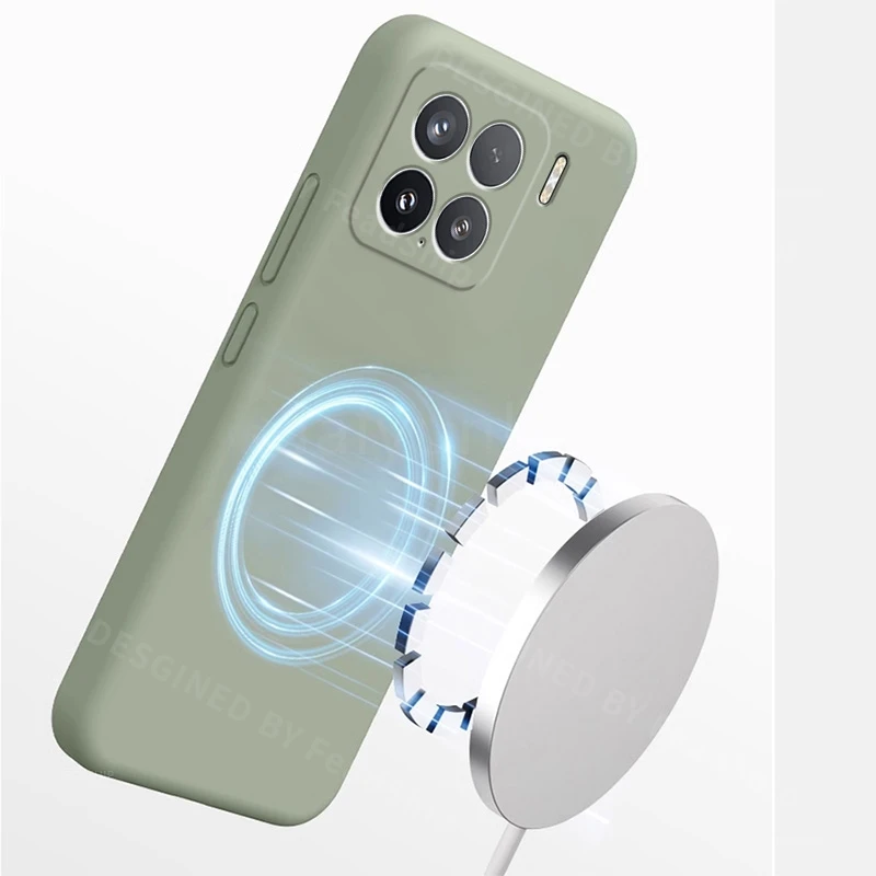 Capa de telefone magnética para xiaomi 15 pro caso para mi xiaomi15 pro carregamento sem fio magsafe silicone capa macia com filme tela