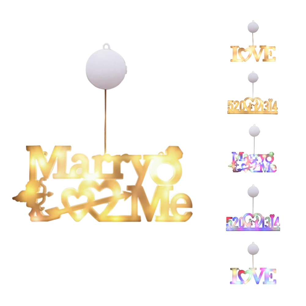 LED Valentine's Day Decorative Light Birthday Proposal Decoration Love Marry Me Letter Decor Light For Thanksgiving Mother's Day