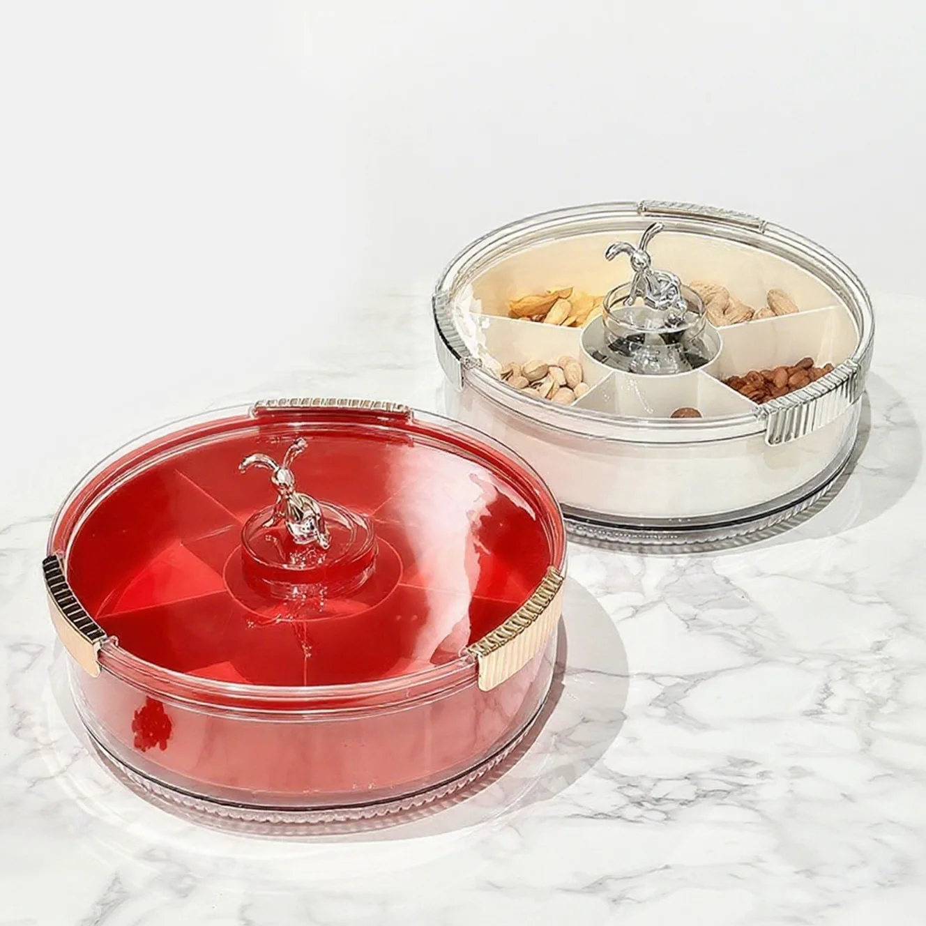 طبق فاكهة مختوم فاخر خفيف، طاولة قهوة لغرفة المعيشة، حلوى منزلية، صندوق تخزين بذور البطيخ، فواكه مجففة راقية #2