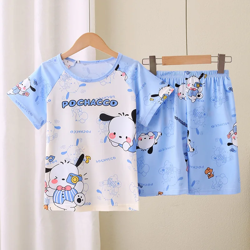 Pacha Dog Summer Children's Pajamas Male And Female Baby Cartoon Short sleeved Shorts Two Piece Set