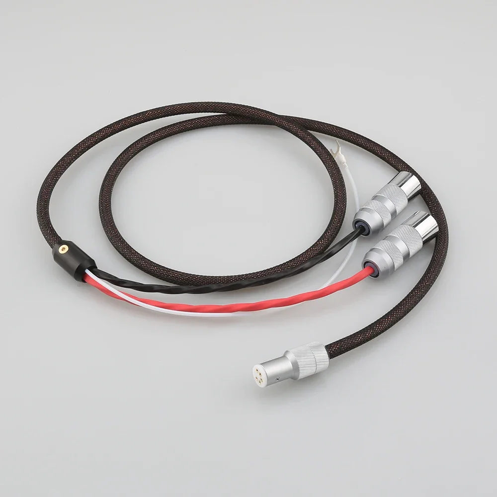 HiFi 100 % reines Silber Tonearm-Phono-Kabel 5Pin DIN auf 2 Viborg reines Kupfer XLR-Stecker MC Vintage hochwertiges Audiokabel