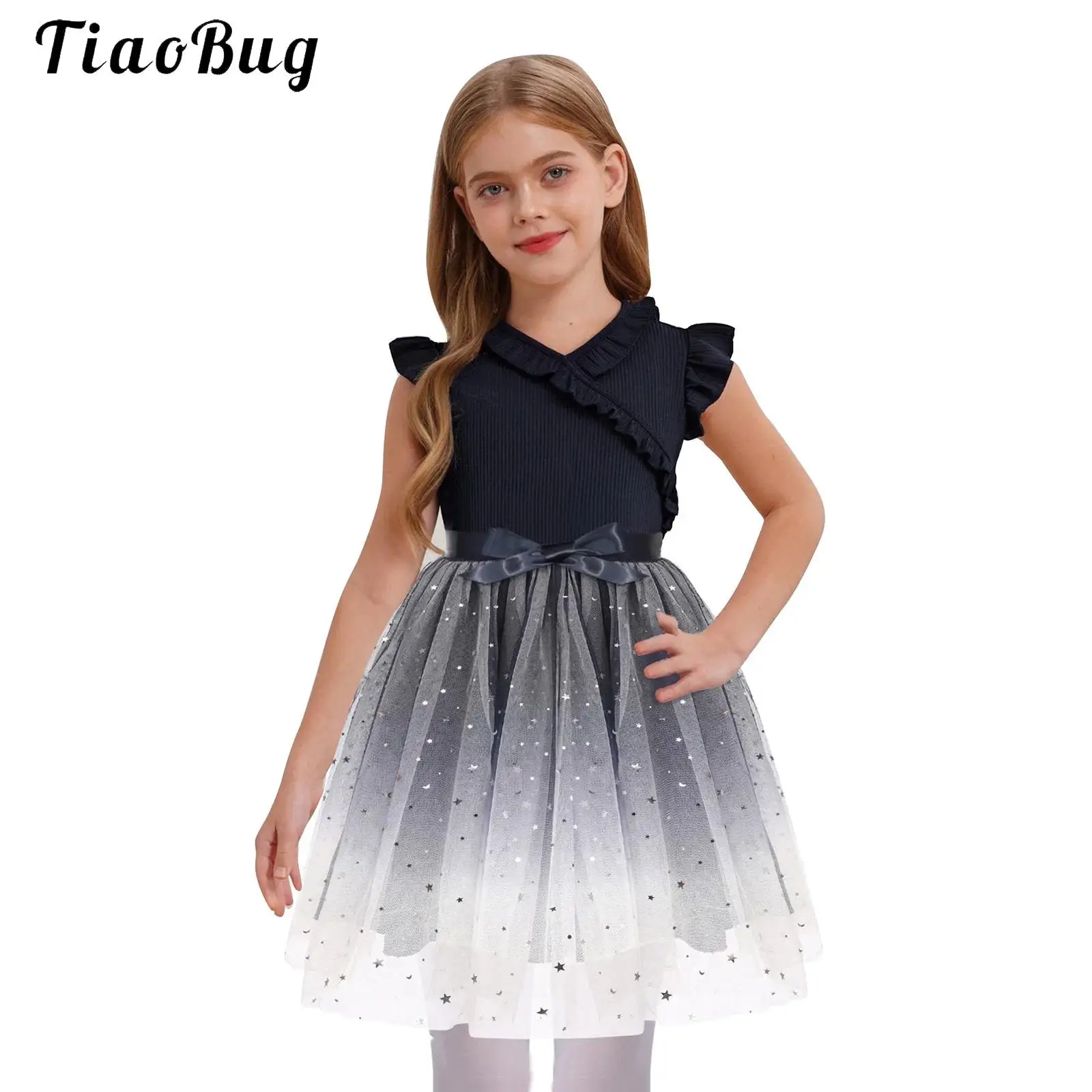 

New Girls Dress for Sequin Birthday 3-7Y Toddler Girls Glitter Tulle Dress Sweet Kids Princess Dress for Girls 2025 Summer Party