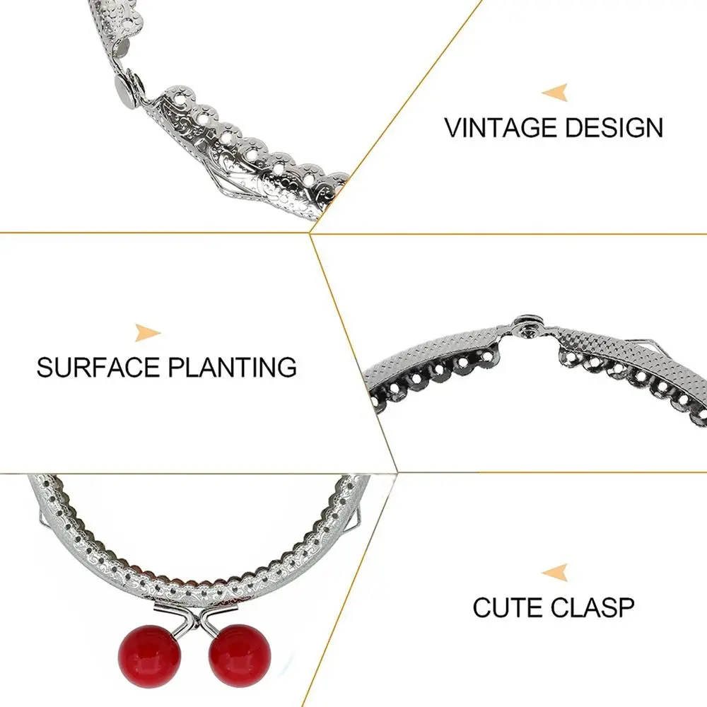 Purse Clasp Frame Bag Kiss Clasp Lock Metal Purse Frame for DIY Craft Purse Bag Making