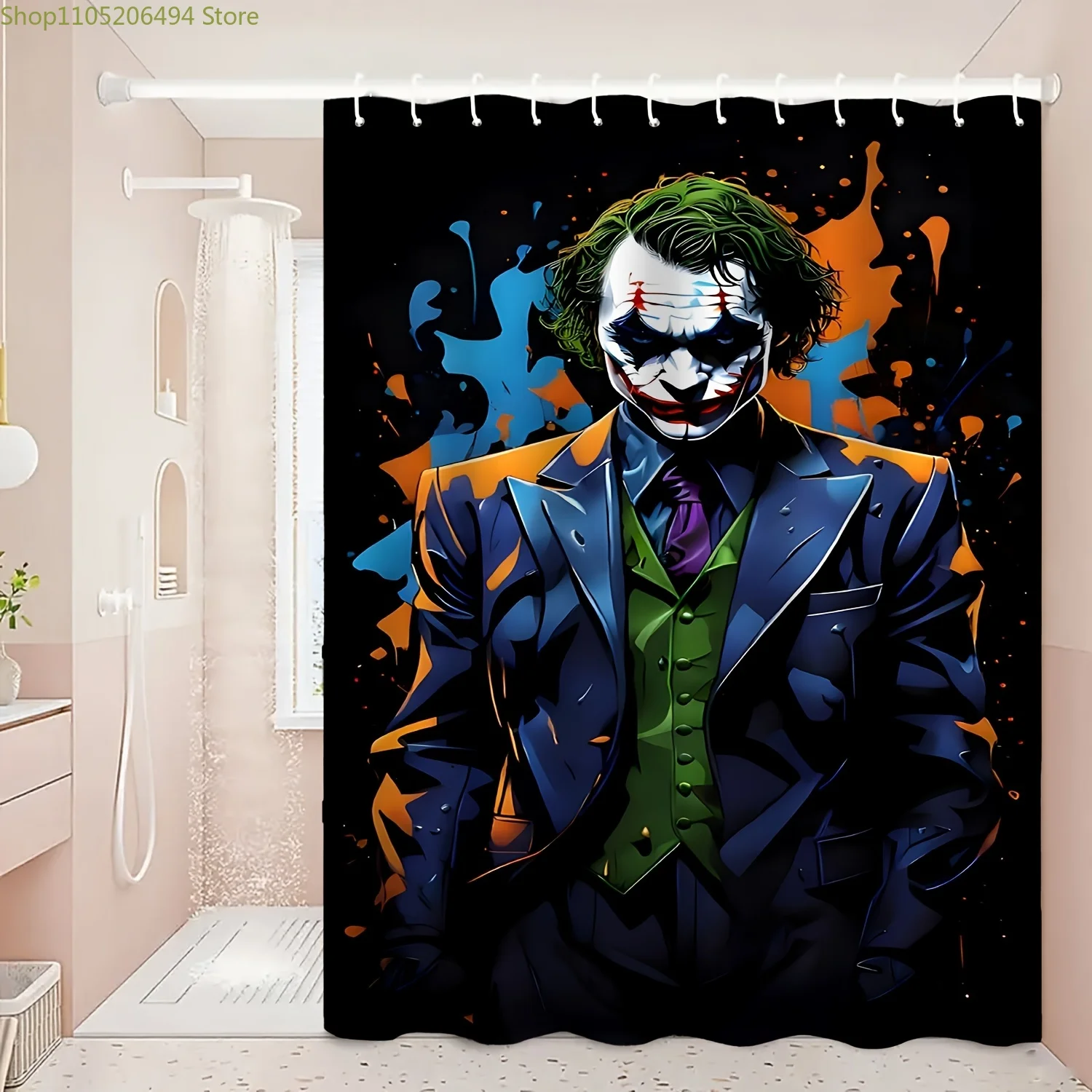 

Симпатичная занавеска для душа с принтом в виде клоуна, изготовленная из полиэстеровой ткани, подходит для домашних ванных комнат и декора. Это...