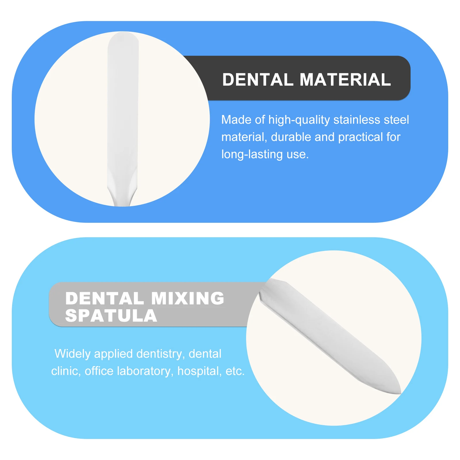 

2Pcs Stainless Steel Dental Mixing Spatulas Premium Plaster Mixing Tool Ergonomic Handle Easy Use Material