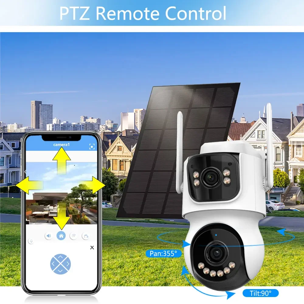 ICsee في الهواء الطلق AOV 24/7 تسجيل 10MP عدسة مزدوجة 10X التكبير كاميرا تعمل بالطاقة الشمسية المدمج في بطارية كاميرا متحركة WiFi/4G كاميرا تعمل بالطاقة الشمسية الأمن #5