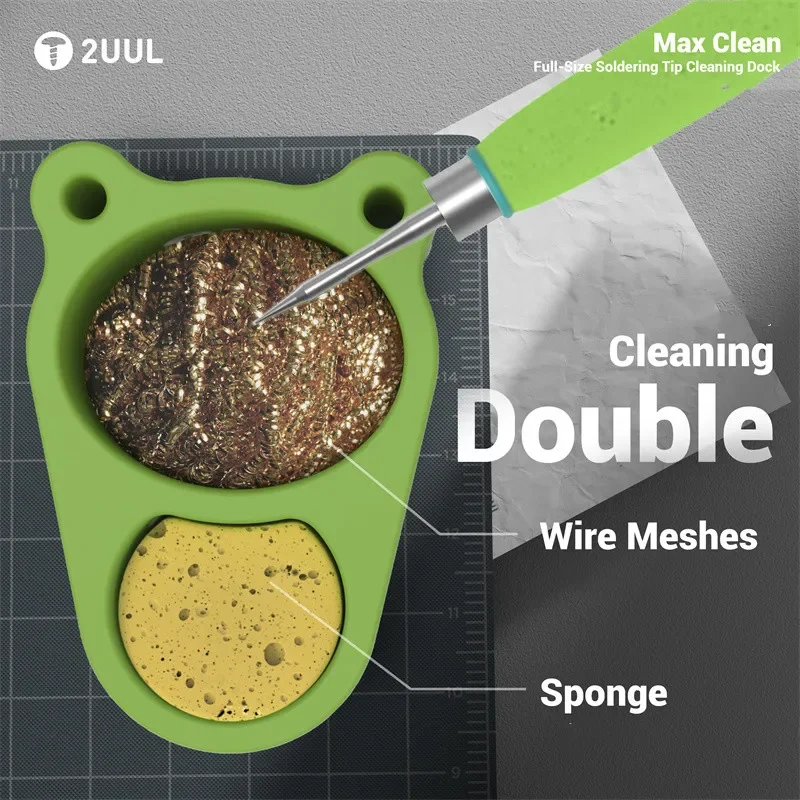 

2UUL FD30 Max Clean Полноразмерная док-станция для очистки паяльного жала, антитепловой силикон для мобильных телефонов, набор инструментов для очистки наконечника печатной платы
