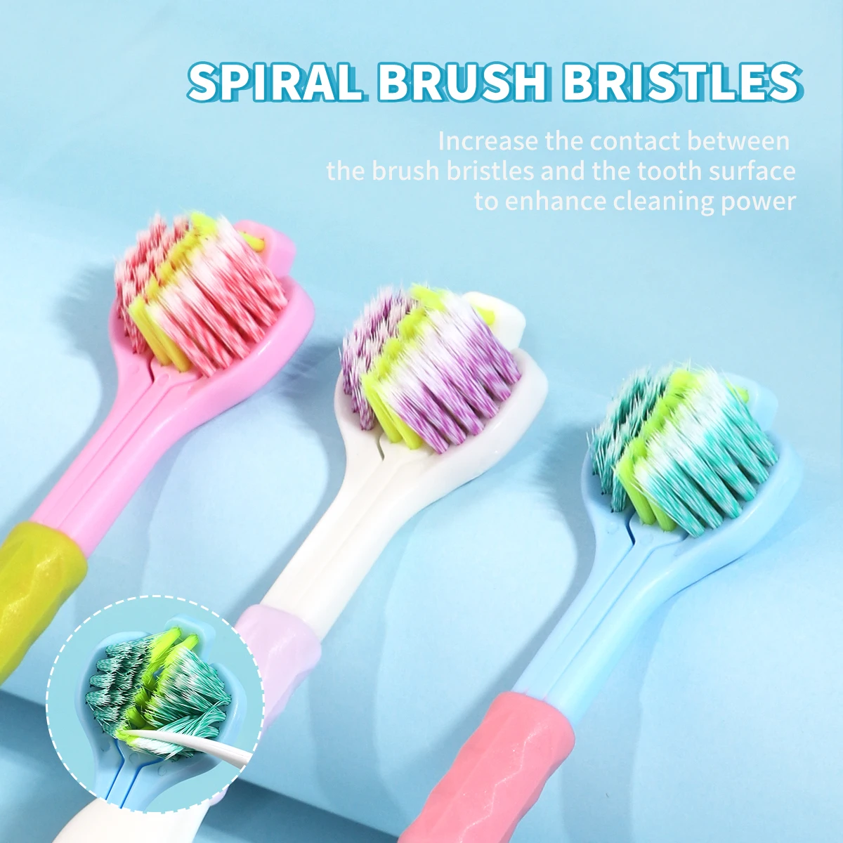 1pc 4D Stereo Toothbrush, Soft Toothbrush, Comfortable Non-Slip Brush Handle, Gentle Cleaning, Oral Care, and Easy to Carry.