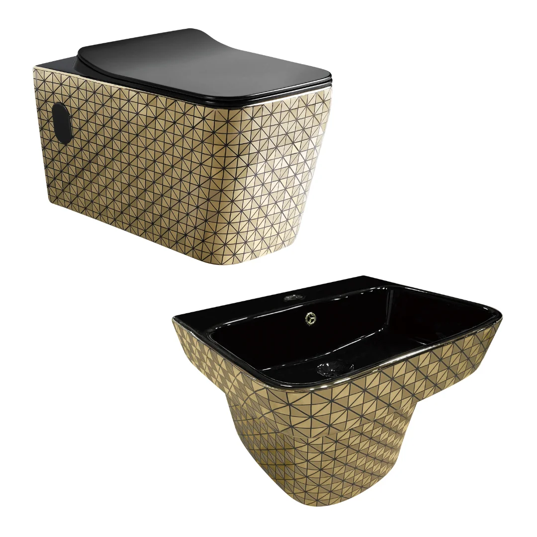 2026 Modern Wall-Hung One Piece Toilet Set Ceramic Toilet with Dual Flush P-Trap Drainage Easy to Clean for Villa Bathroompromot