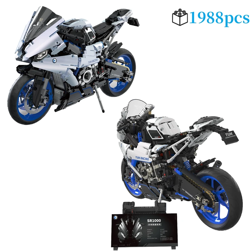 1:5 Technische Motorrad Bausteine Ziegel M1000 RR Motorrad Lokomotive Racing Auto Montieren Modell Fahrzeug Spielzeug für Kind Geschenk