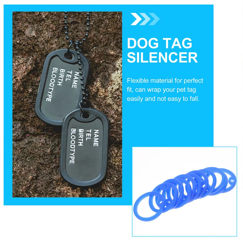 

6Pcs Pet Tag Mute Circle Silicone Silencers Dog Id Cover Durable Noise Reducing Hoops Dog Tag Pet Supplies Silicone Ring