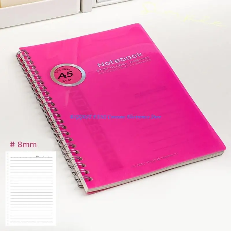  Twin Coil Binding Notebook College Ruled Paper Notepads Waterproof Cover Journal