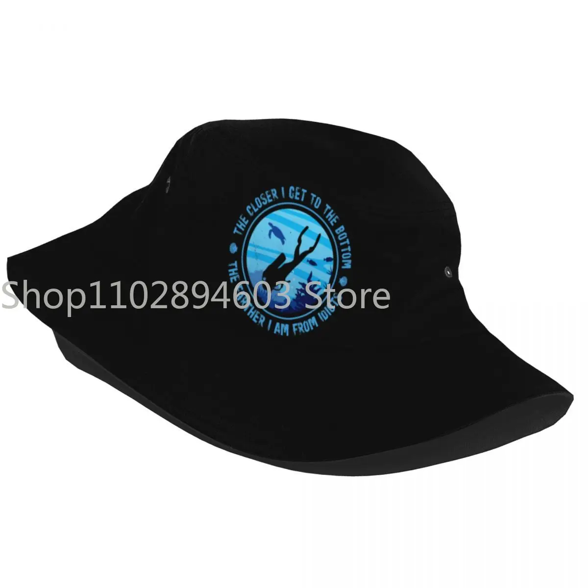 Travel Headwear Scuba Diving Diver Hobby Merch Bucket Hats Casual Unisex Hot Sun Hats Underwater Adventures Sports Bob Hat