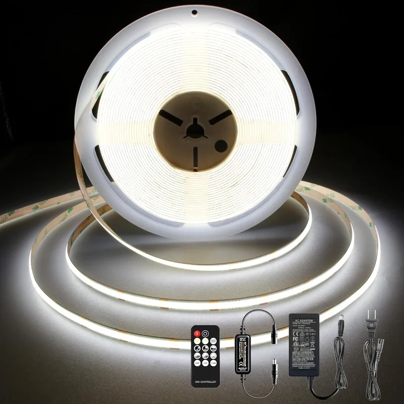 

LED Strip 32.8ft,Dimmable Strip Lights, 6000K Daylight Super Bright LED Strip Lights, DC24V CRI90+,LED Tape Light with UL-Li