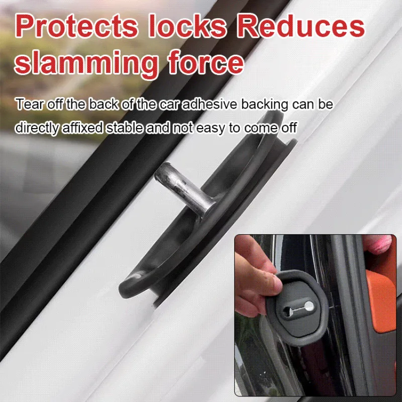 Silicone Door Lock Buckle Protective Cover Car Door Lock Shock Absorbing Cushion Anti-collision Stickers Total Protection