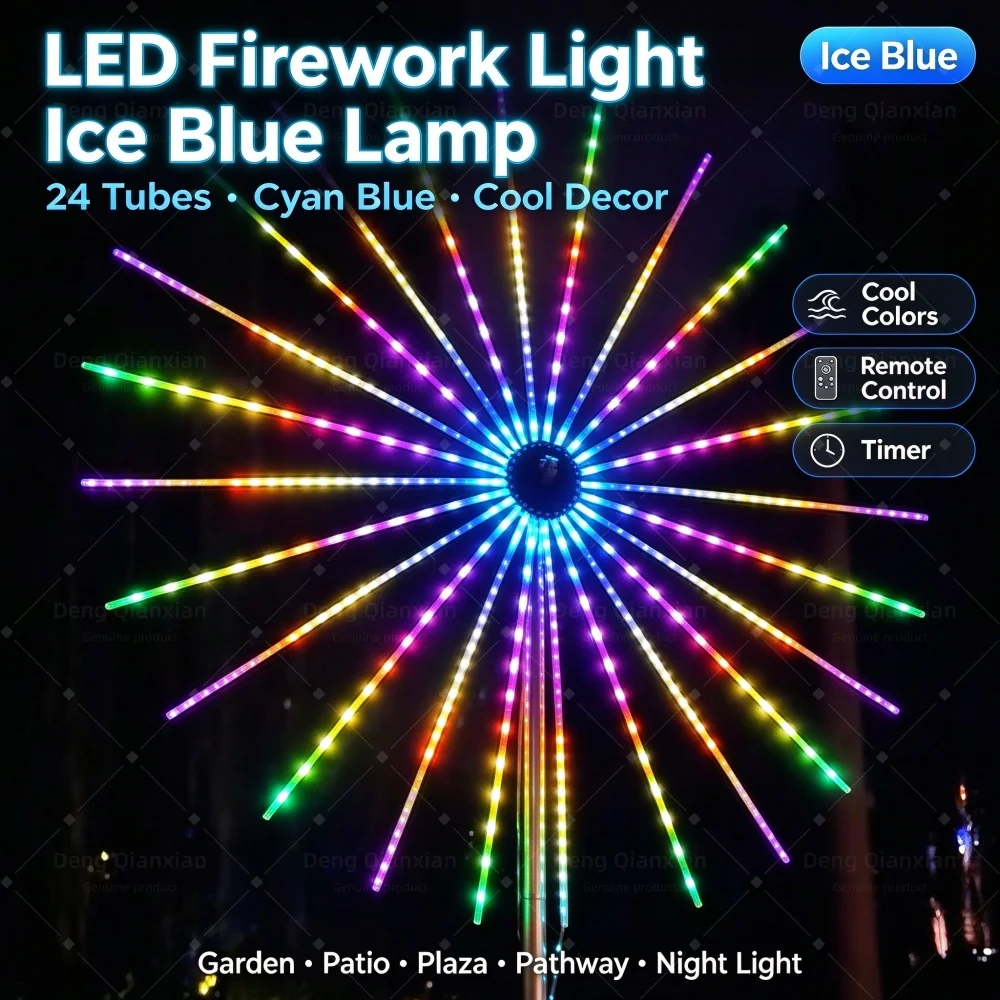 Firework Lights Outdoor Waterproof, Sound Activated RGB, Dual Speakers, Bluetooth APP, Sparkler Effect, New Year Decor