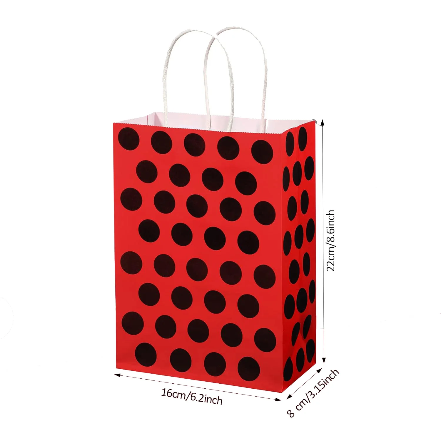 5/10/20/30/40/50pcs Ladybug Party Treat Paper Bags with Handles Candy Bag Baby Shower Ladybug Themed Birthday Party Supplies