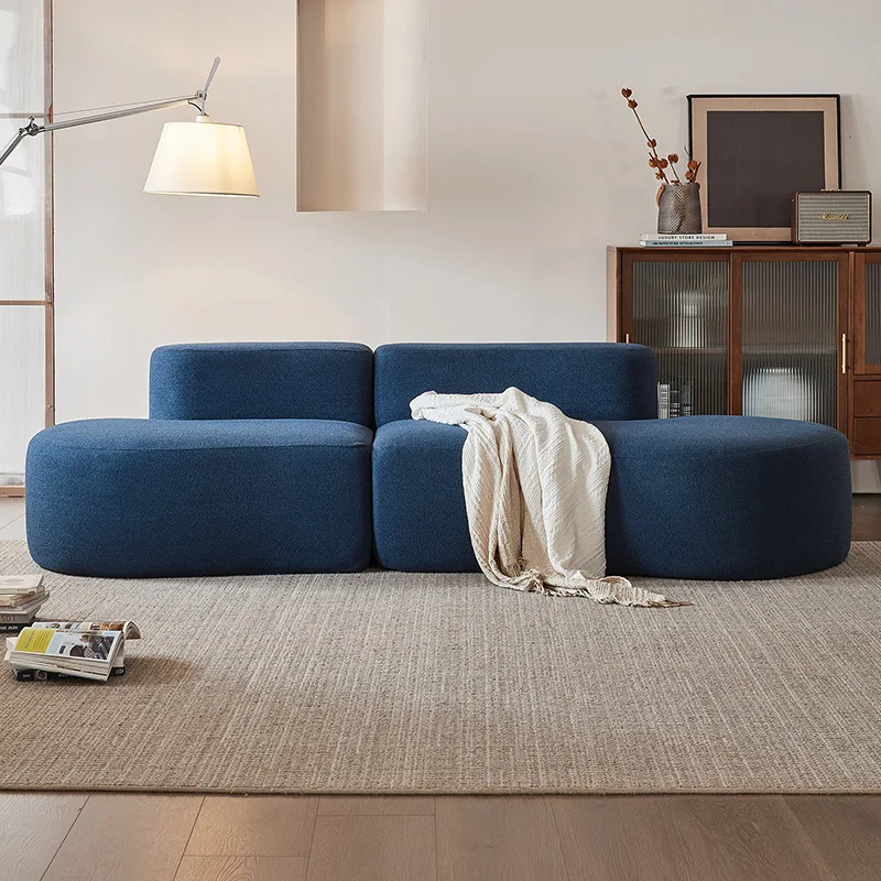 New special-shaped cashew sofa, curved designer, fabric, small apartment living room sofa