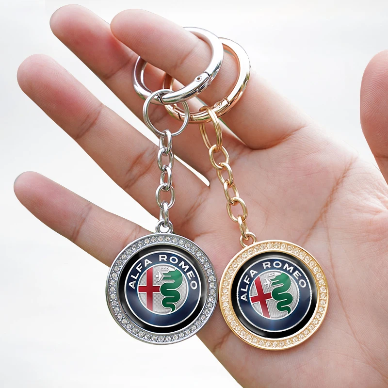 Porte-clés Voiture Alliage Zinc Alfa Romeo Stelvio 4C Mito Giulietta - Logo Pendentif Multifonction