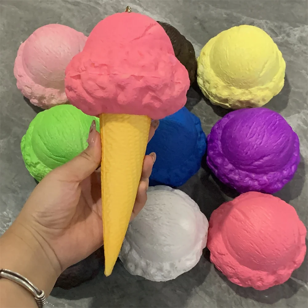 

Hang Ice Cream Mushroom Shape Model Window Lifelike Cone Big Faux Decoration Soft PU Display Wall Venchi Shop Colorful Faux Ball