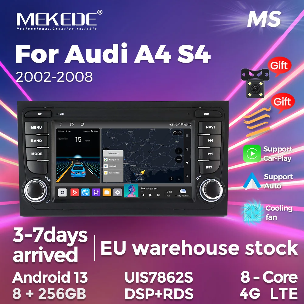 EU Duty Free Shop 7inch Car Radio GPS Nvigation Head Unit For AUDI A4 S4 B6 B7 RS4 8E 8H 8F B9 Seat Exeo 2002-2008 Carplay Auto