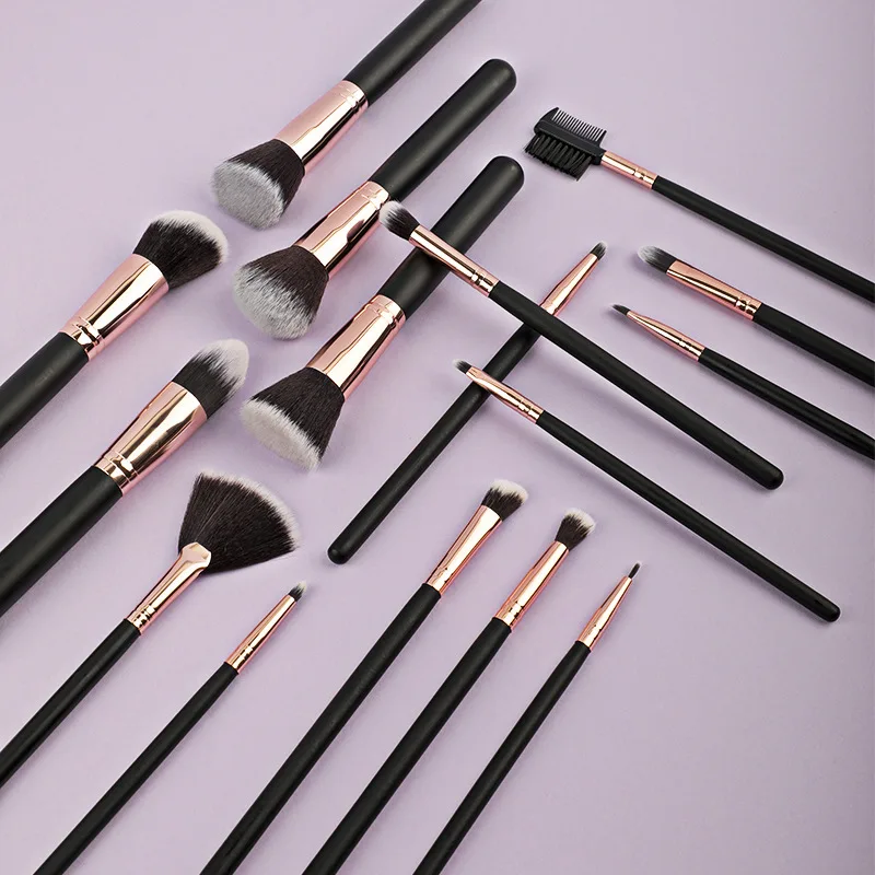 Atacado único punho de madeira pincel de maquiagem em conjunto macio pó solto fundação corretivo contorno escova sombra de olho bálsamo labial