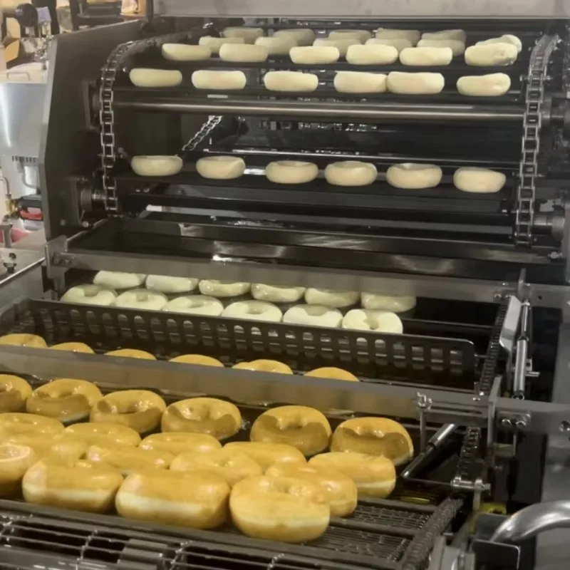 Industrial Yeast Donuts Making Machine Full Automatic Line Adapts To Continuous Bakery Production for Sale