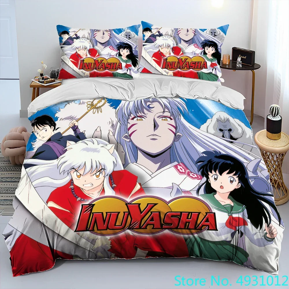 

3D Inuyasha Japan Anime Comforter Bedding Set Duvet Cover Bed Set Quilt Pillowcase Single King Queen Size Bedding Set Kids