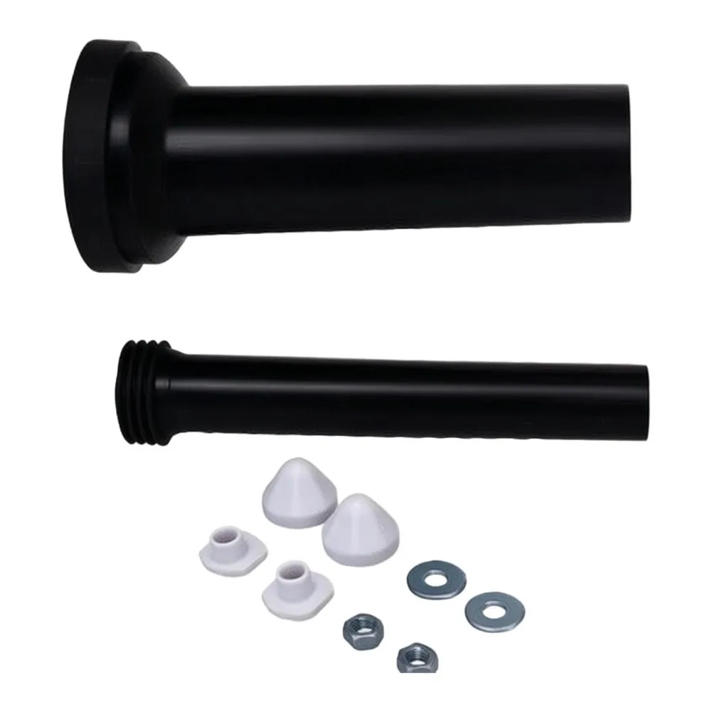Wall Mounted Toilet Extended Flushing Pipe Connector ABS Black 31cm x 18.5cm for Concealed Cistern Installation