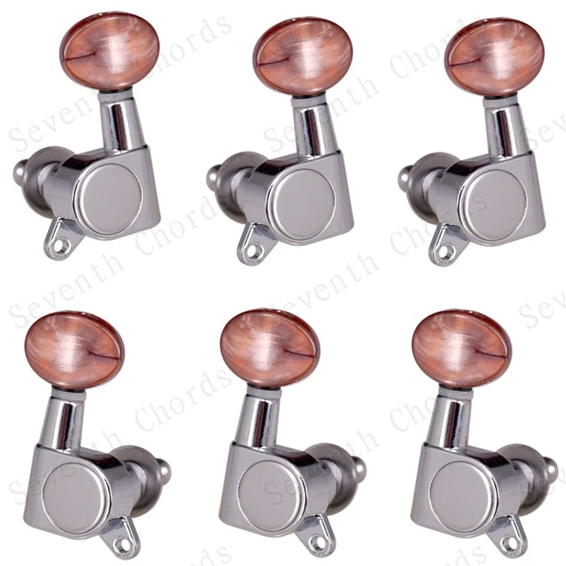 

6 шт., полностью закрытая овальная ручка, тюнер для акустической электрогитары, струны, кнопки, золотые колки для настройки, аксессуары для ключей, детали