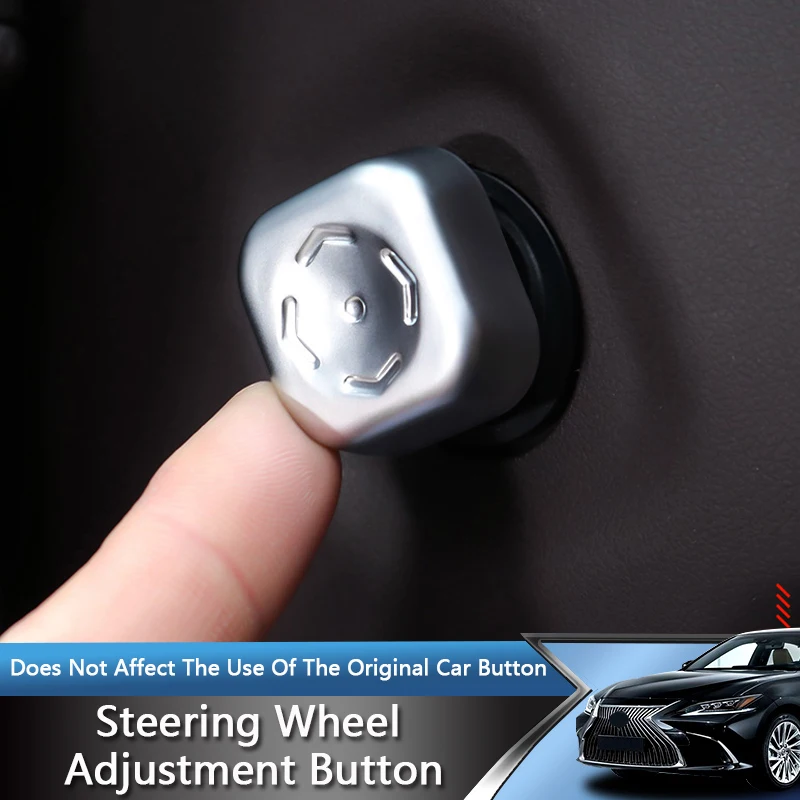 QHCP Car Steering Wheel Adjustment Switch Button Cover Electroplated Silver Auto Accessories For Lexus RX300H 350H NX200H 260H