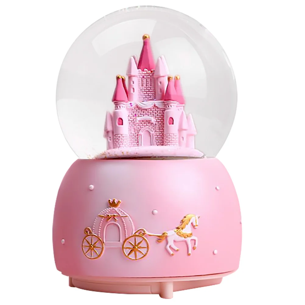 

Music Box Globes Home Decor Princess Crystal Snow Globe Girls Musical Clear Environmental Party Snow Globe Gift Party