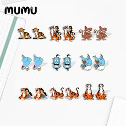 2024 New Aladdin Genie Stud Earring Rajah Jasmine Epoxy Jewelry Resin Acrylic Earrings Handmade Gifts Fan