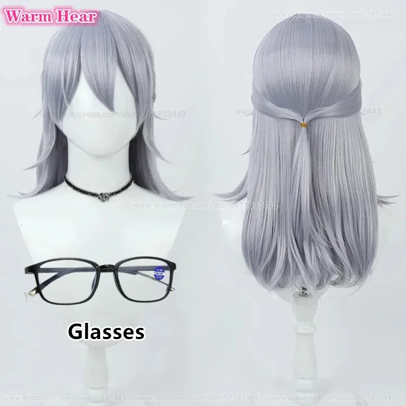 جديد! فولغل أوفيد الشعر الاصطناعية Vtuber طويل 55 سنتيمتر أزرق رمادي تأثيري أنيمي مقاومة للحرارة هالوين شعر مستعار للحفلات + غطاء شعر مستعار مجاني