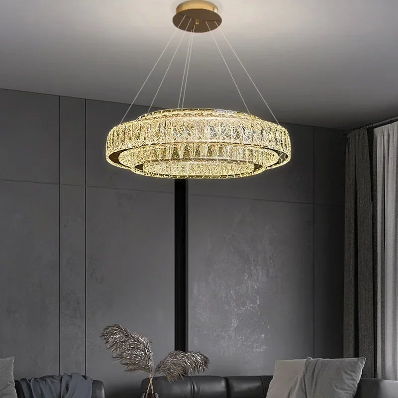 雰囲気のあるリングクリスタル寝室シャンデリアライト、豪華なフレンチスタイルのリビングルーム、ダイニングルーム、マスターベッドルーム、高級ヴィラ