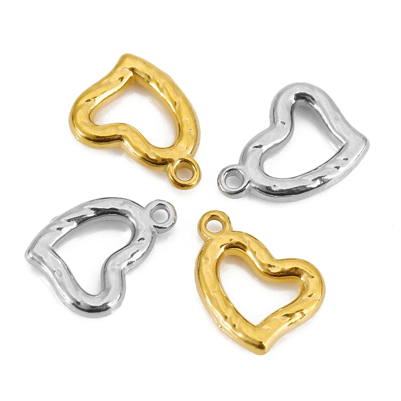 5 Stück nie verblassen PVD Edelstahl Halskette Charms Lot Ohrringe Anhänger Herz Charms für DIY Armband Erkenntnisse Schmuckherstellung – Detail 3