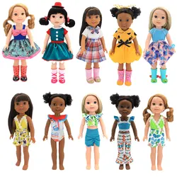 2022 New Dress Fit For 36cm American Girl Doll 14 Inch  36cm Wellie Wishers Doll Clothes , Shoes are not included.