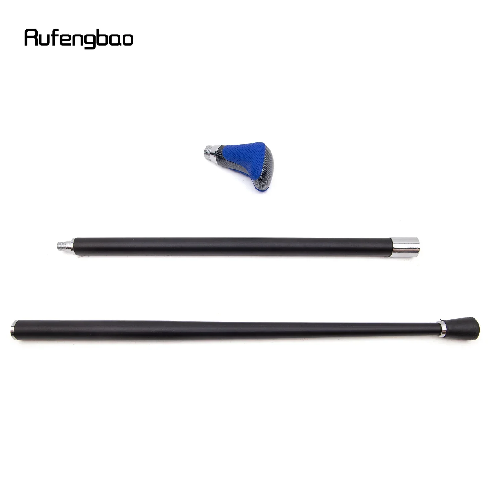 ไม้เท้าหนังสีน้ำเงินดำขาว สไตล์แฟชั่นสตีมพังก์และสุภาพบุรุษทุกวัน ไม้เท้าคอสเพลย์สุดหรู ความยาว 94 ซม.