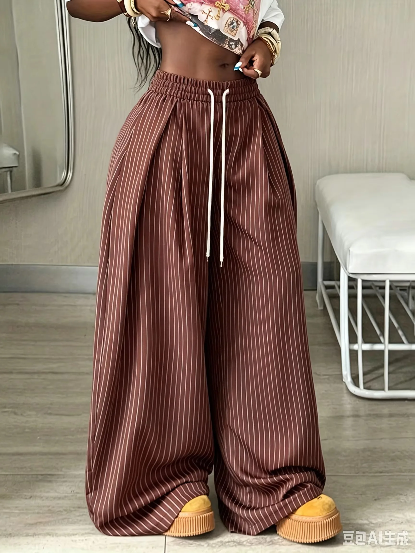 2026 Neue 3D-Vertikalstreifen-Druck Schnelltrocknende Gerade Loose-Fit Streetwear für Freizeit, Sport und Komfort – Detail 6